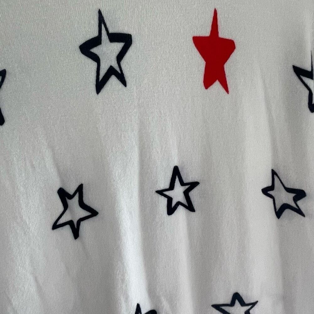 Marled Red White Blue Patriotic Star Sweater Women’s Sz Medium Reunited Clothing - Picture 3 of 3